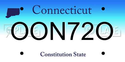 OON72O Connecticut License Plate