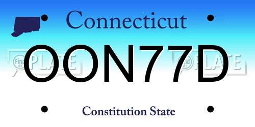OON77D Connecticut License Plate