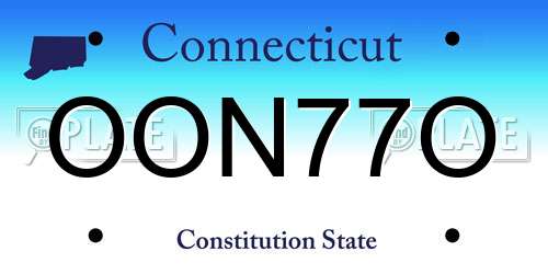 OON77O Connecticut License Plate
