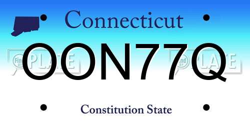 OON77Q Connecticut License Plate