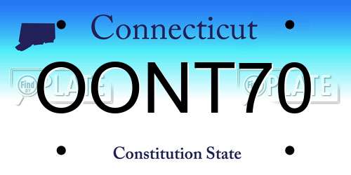 OONT70 Connecticut License Plate