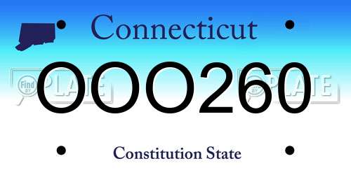OOO260 Connecticut License Plate