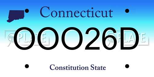 OOO26D Connecticut License Plate