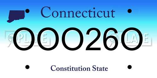 OOO26O Connecticut License Plate