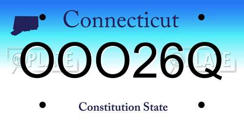 OOO26Q Connecticut License Plate