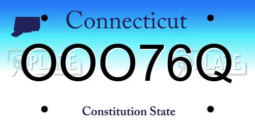 OOO76Q Connecticut License Plate