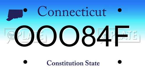 OOO84F Connecticut License Plate