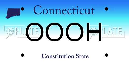 OOOH Connecticut License Plate