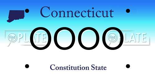 OOOO Connecticut License Plate