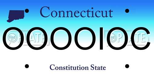 OOOOIOC Connecticut License Plate