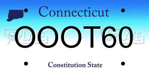 OOOT60 Connecticut License Plate