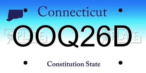 OOQ26D Connecticut License Plate