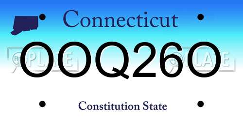 OOQ26O Connecticut License Plate