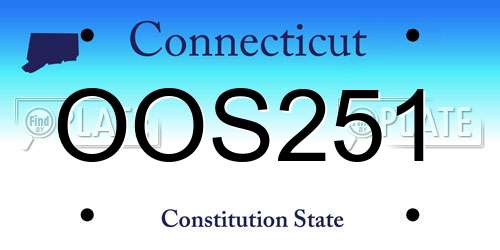 OOS251 Connecticut License Plate