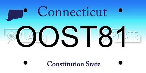 OOST81 Connecticut License Plate