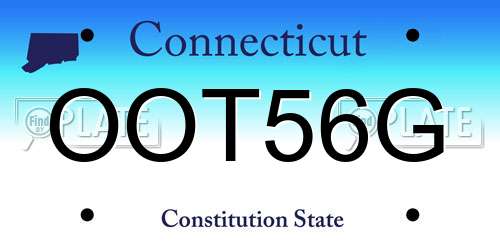 OOT56G Connecticut License Plate