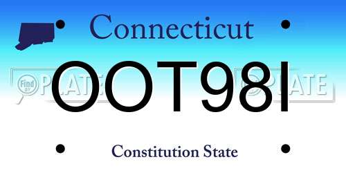 OOT98I Connecticut License Plate