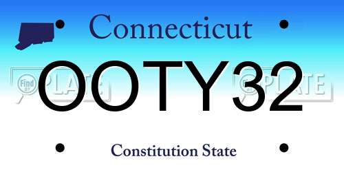 OOTY32 Connecticut License Plate