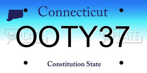OOTY37 Connecticut License Plate