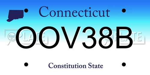 OOV38B Connecticut License Plate
