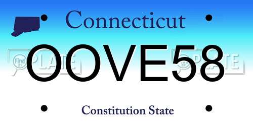 OOVE58 Connecticut License Plate