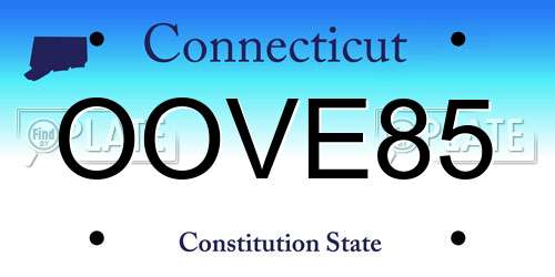 OOVE85 Connecticut License Plate