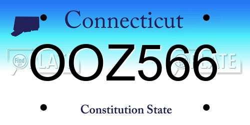 OOZ566 Connecticut License Plate