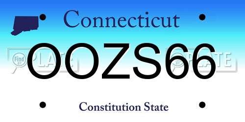 OOZS66 Connecticut License Plate
