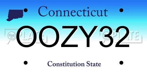 OOZY32 Connecticut License Plate