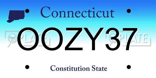 OOZY37 Connecticut License Plate