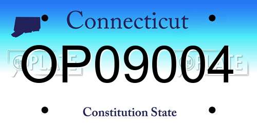 OP09004 Connecticut License Plate