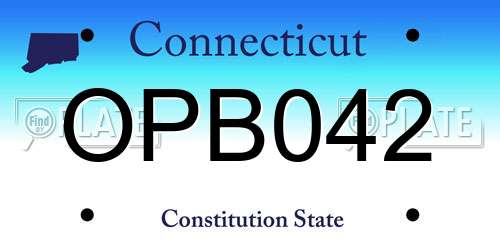 OPB042 Connecticut License Plate