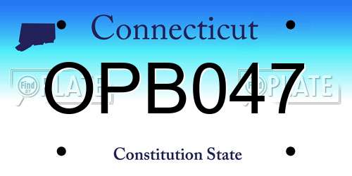 OPB047 Connecticut License Plate