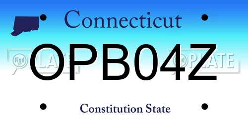 OPB04Z Connecticut License Plate