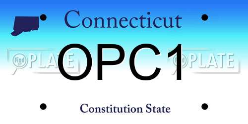 OPC1 Connecticut License Plate