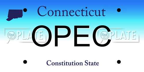 OPEC Connecticut License Plate