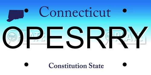 OPESRRY Connecticut License Plate