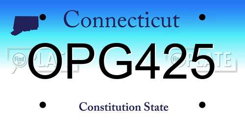 OPG425 Connecticut License Plate