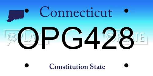 OPG428 Connecticut License Plate