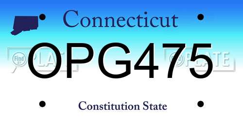 OPG475 Connecticut License Plate