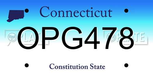 OPG478 Connecticut License Plate