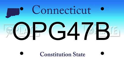 OPG47B Connecticut License Plate