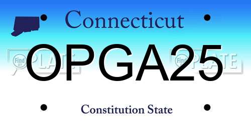 OPGA25 Connecticut License Plate