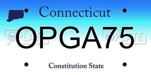OPGA75 Connecticut License Plate