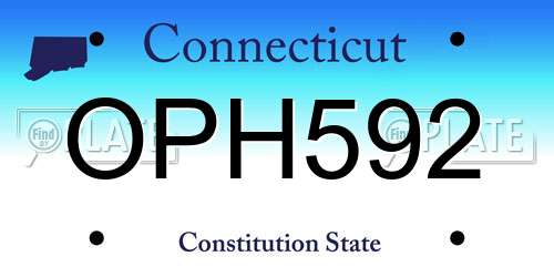 OPH592 Connecticut License Plate