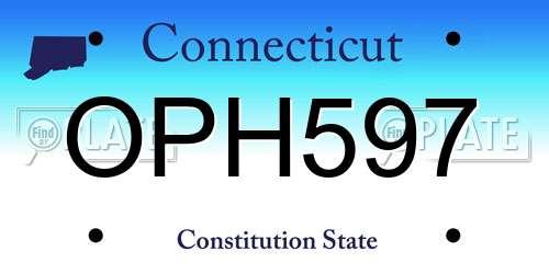 OPH597 Connecticut License Plate