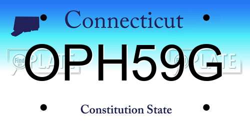 OPH59G Connecticut License Plate
