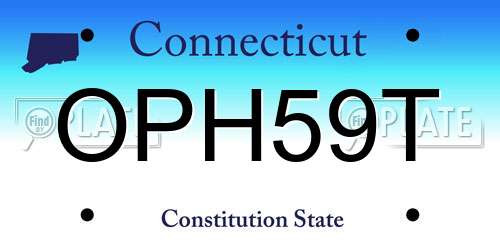 OPH59T Connecticut License Plate
