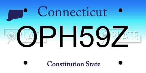 OPH59Z Connecticut License Plate