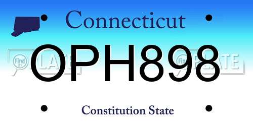 OPH898 Connecticut License Plate